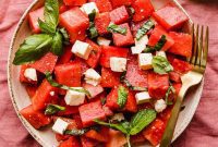 Sweet and Savory Watermelon Feta Basil Salad