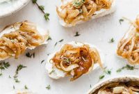 Sweet Caramelized Onion and Tangy Goat Cheese Crostini