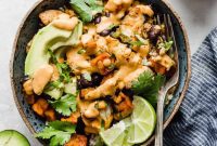Golden Roasted Sweet Potato and Cauliflower Quinoa Bowls
