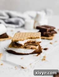 An Oven S'more with a bite taken out of it.