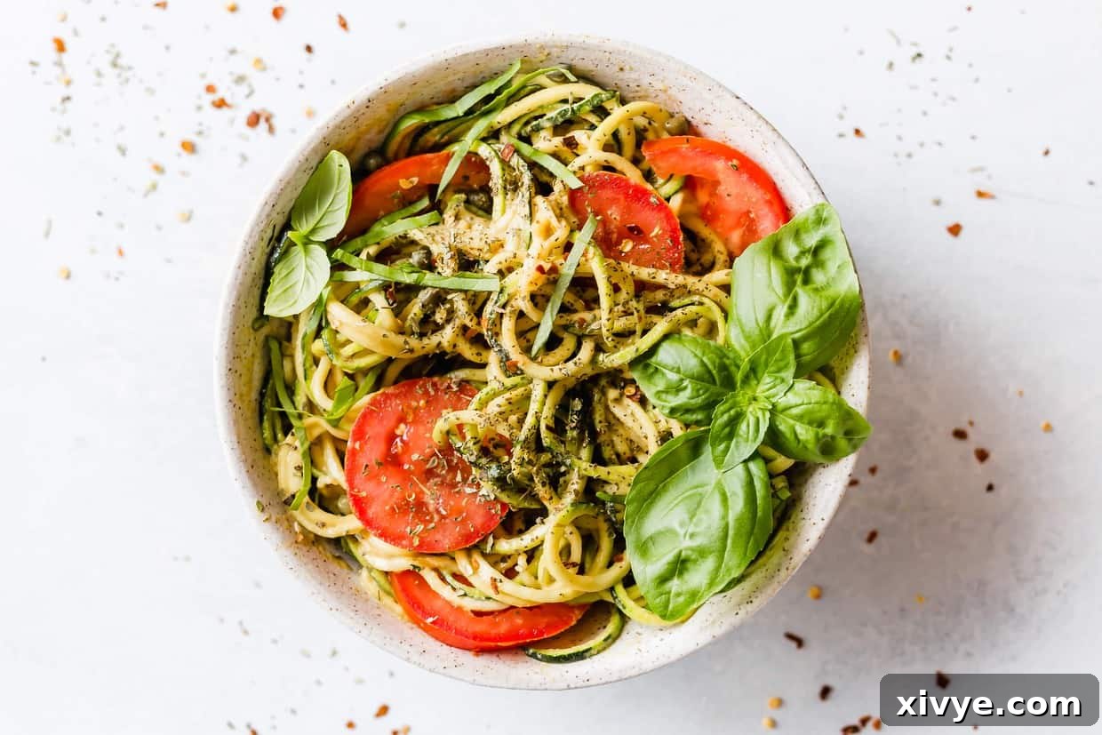 Sun-Kissed Zucchini Pasta 5 This 5-Minute Cheesy Zucchetti Bowl from Cotter Crunch's new cookbook is an easy meal that's gluten free and low carb too!