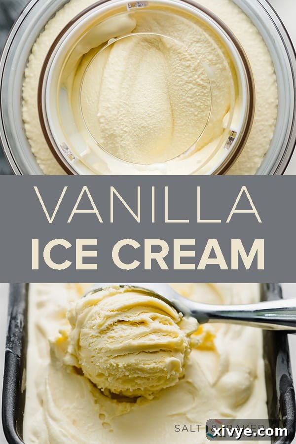 Two photos of vanilla ice cream.