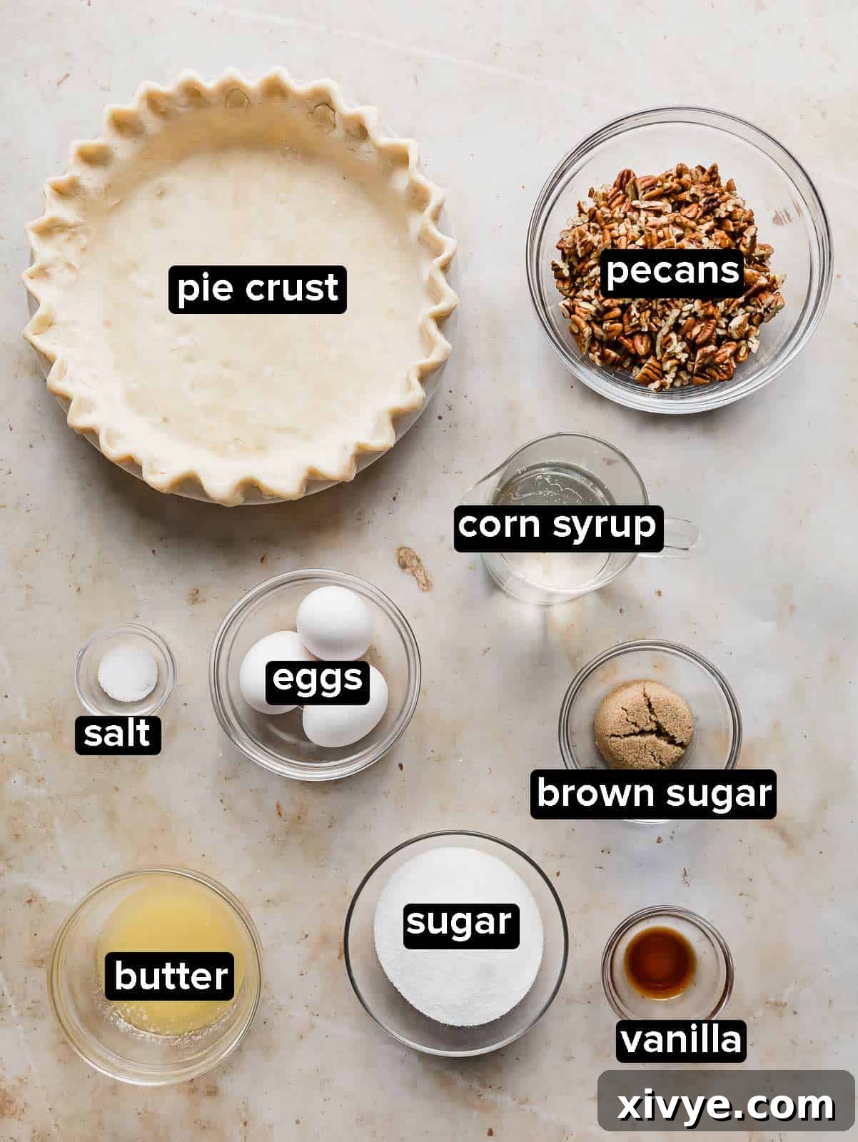 Ultimate Southern Pecan Pie 3 Recipes to make a Pecan Pie Recipe on a cream background.