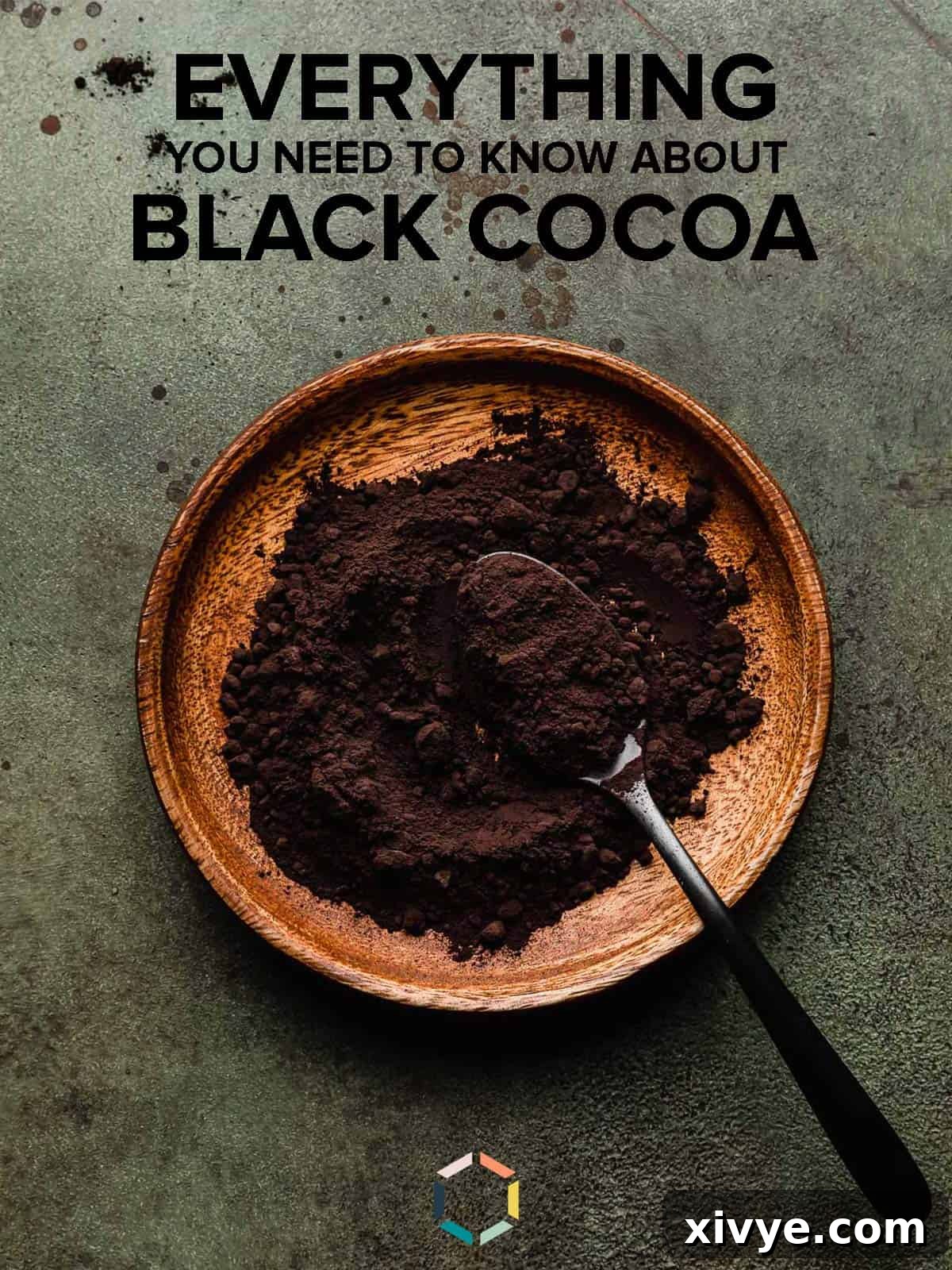 Your Comprehensive Guide to Black Cocoa Powder 2 An orange plate with black cocoa powder on it, showcasing its deep, dark color.