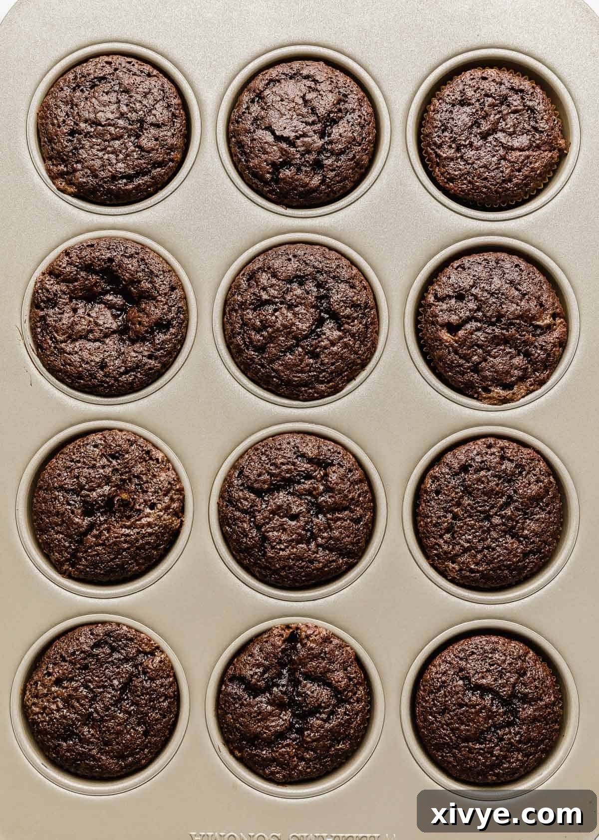 Baked Ferrero Rocher Cupcake in cupcake tin.
