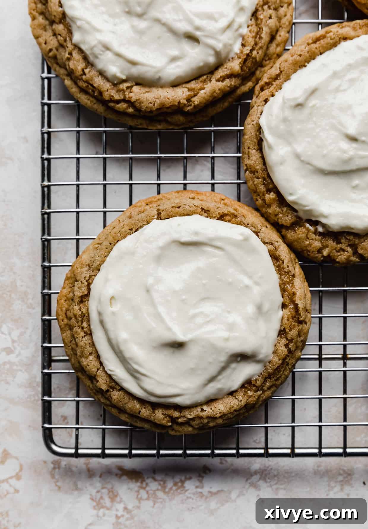 Tangy Key Lime Cookie Delight 9 A white key lime pie filling in a graham cracker cookie.