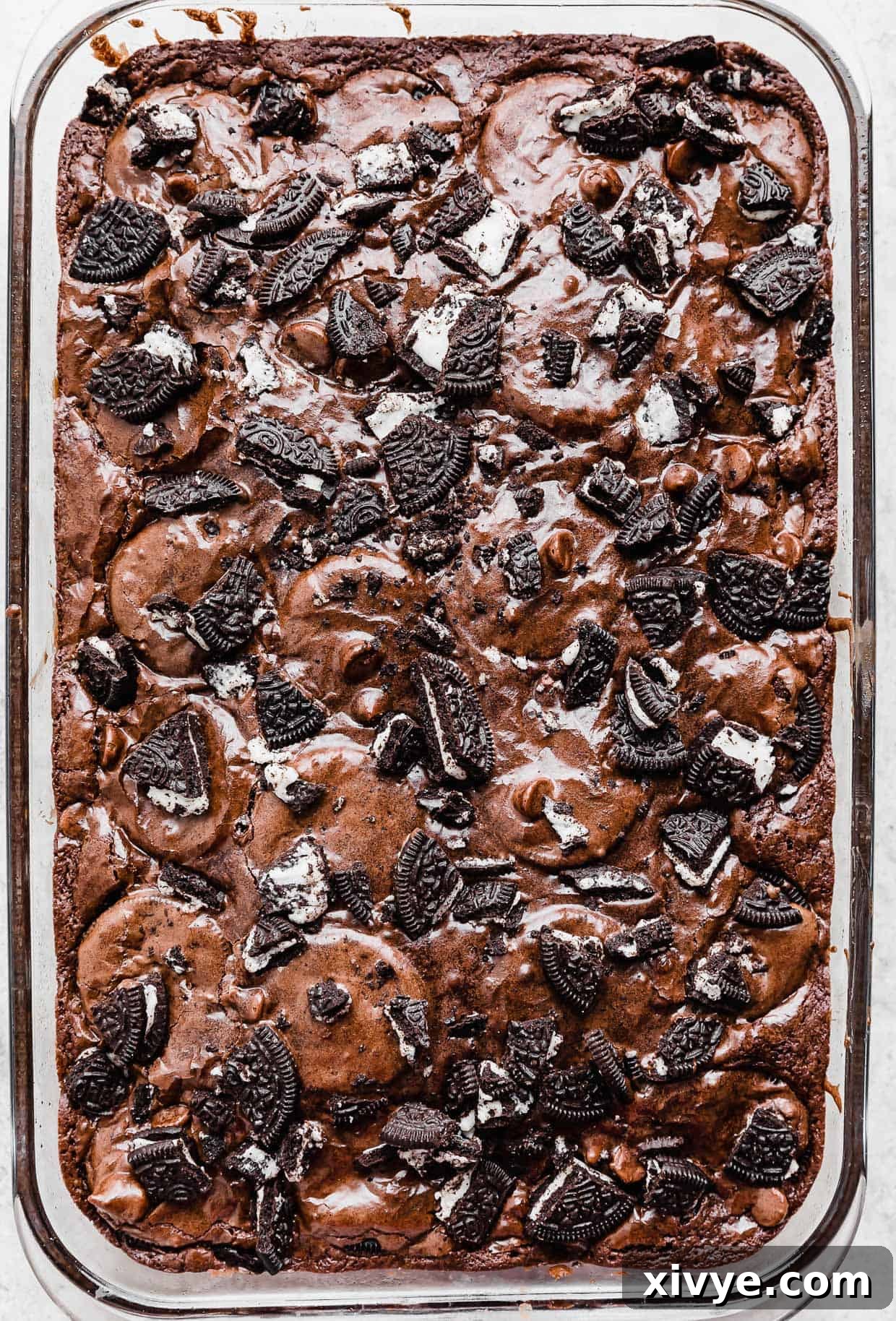 Cookies and Cream Fudge Brownies 10 Baked Oreo brownies topped with crushed Oreo's.