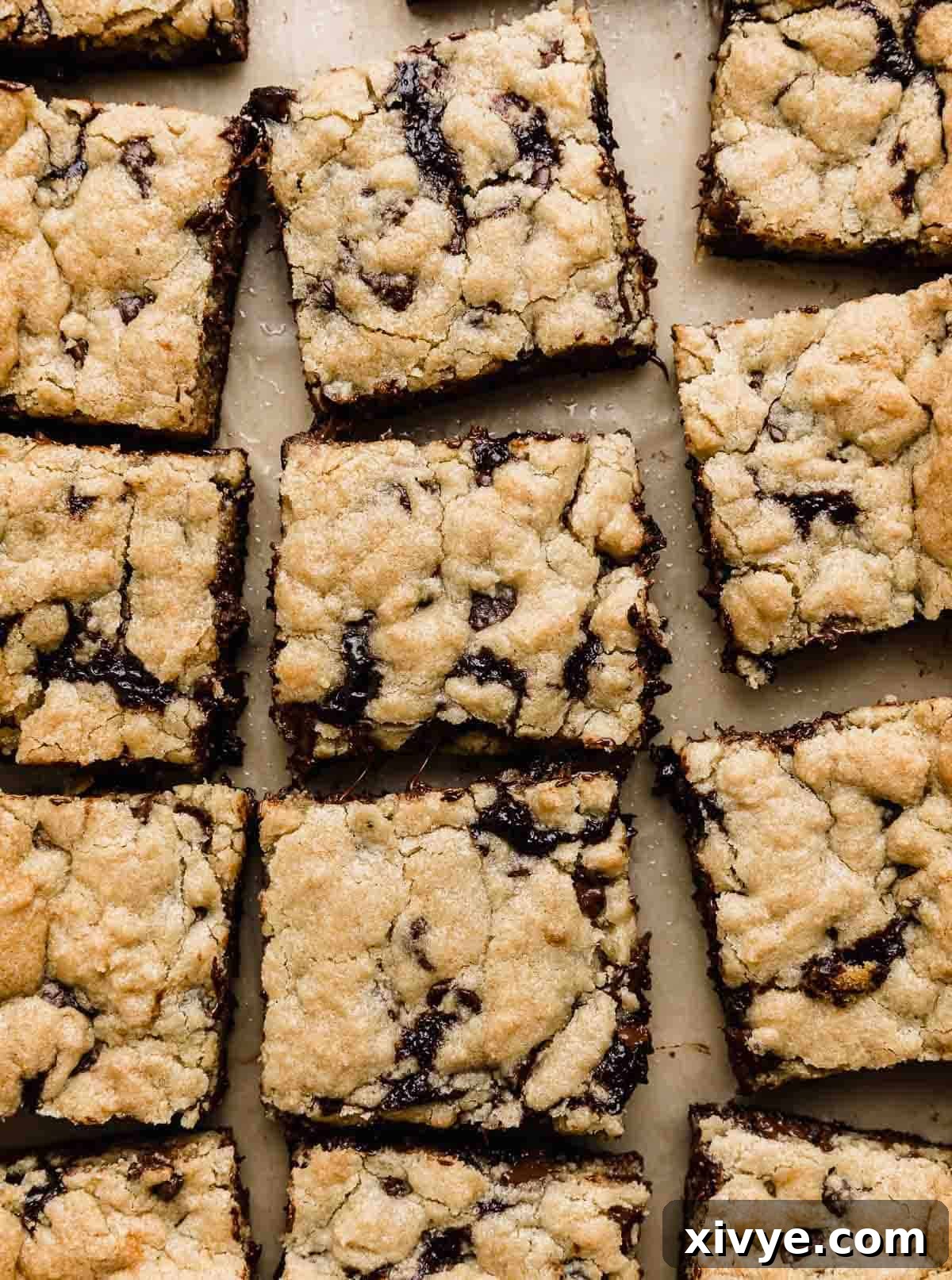 Brookies recipe cut into square dessert bars.