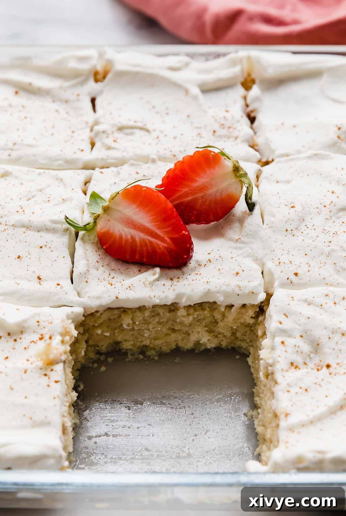 Heavenly Mexican Tres Leches Cake 10 The best Mexican tres leches cake topped with fresh strawberries.