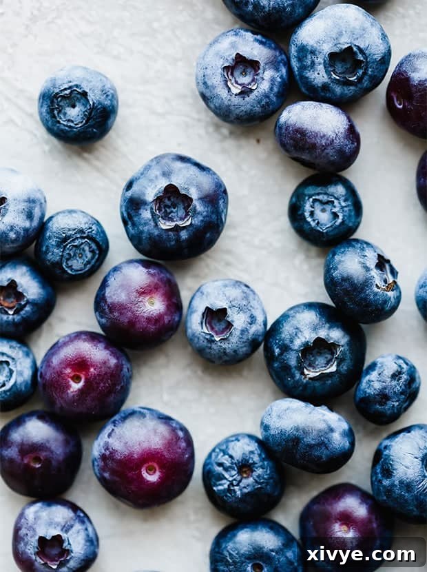 Hump Day Harmony 2 Blueberries scattered on a white background.