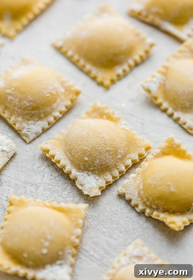 Mastering Ravioli Making 2 A photo of homemade ravioli.