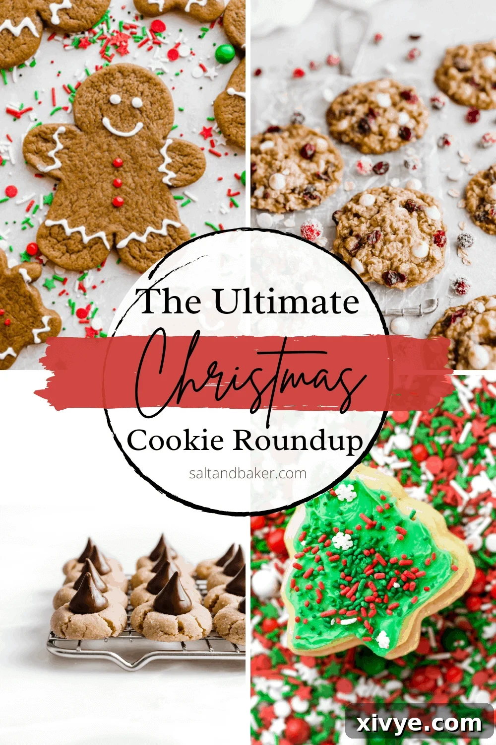 Festive Cookie Favorites Collection 2 A photo collage of various delicious Christmas cookies, showcasing a range of festive treats perfect for holiday baking.