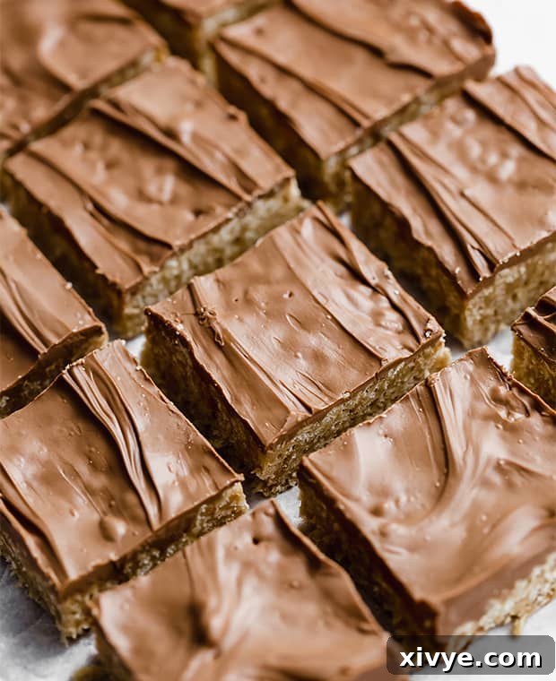 Scotcharoos cut into squares.